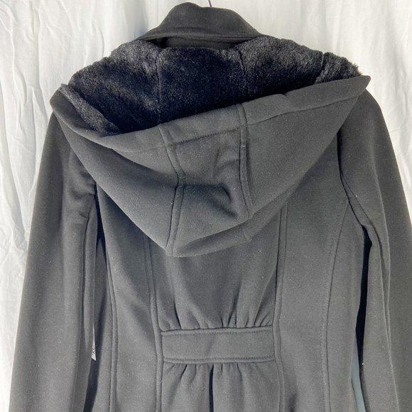 BOGO Black Toggle Faux Fur Lined Full Zip Peacoat Size M - Picture 9 of 11